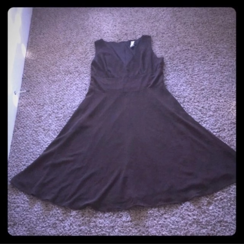 🛍Brown low-cut dress by Barbara Moss Sz 14